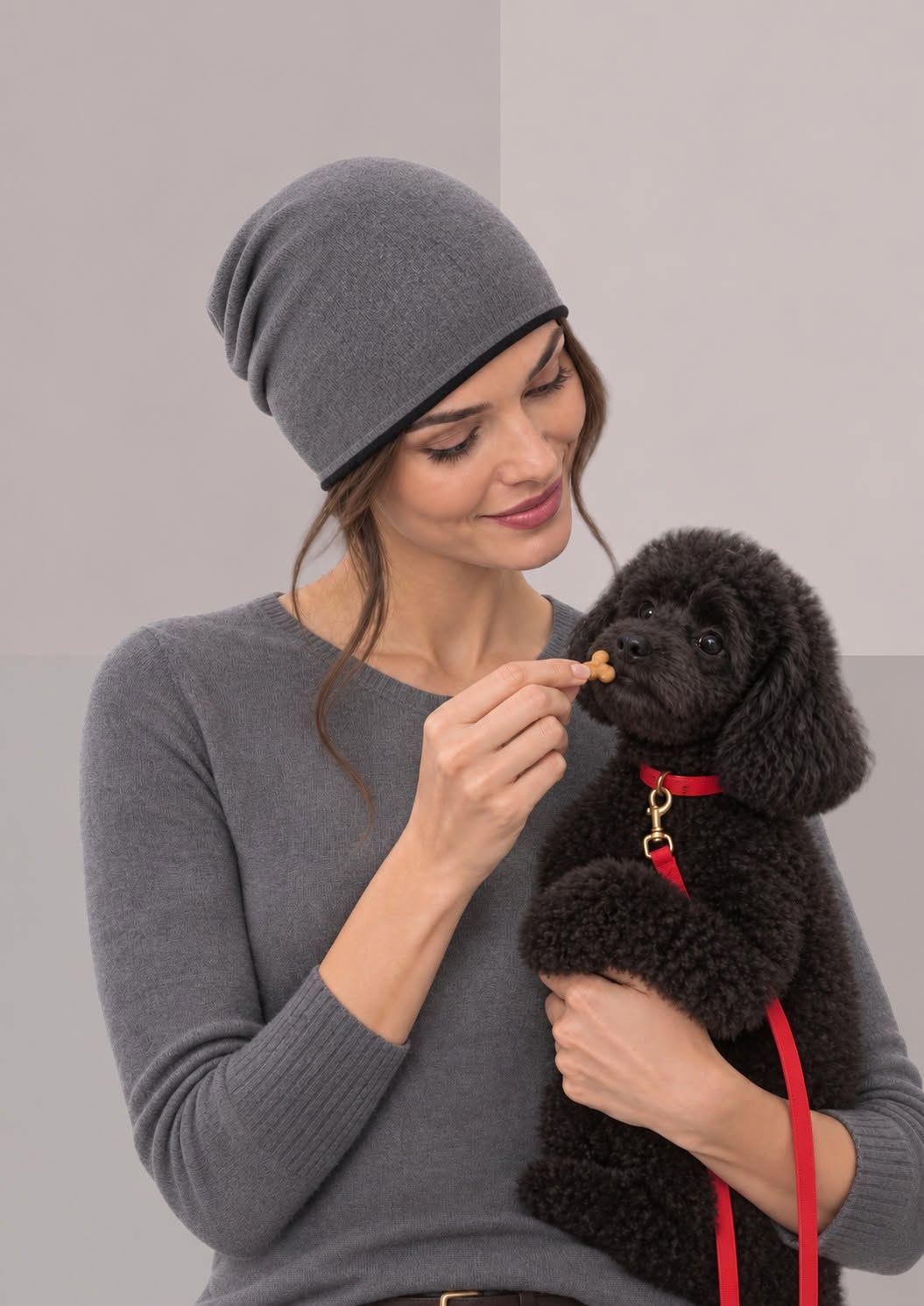 BONNET LAINE MERINOS GRIS ACIER, porté avec un tombé souple et élégant pour l’hiver | Cap-Chapeau