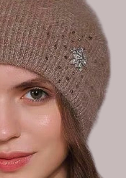 Bonnet coupe-vent cachemire marron glace | Cap-Chapeau