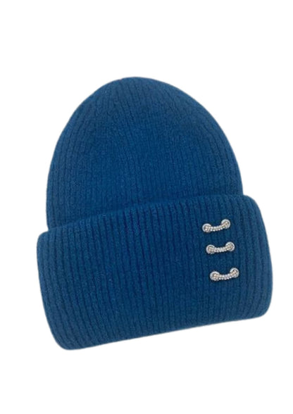 Bonnet bleu en cachemire | Cap-Chapeau