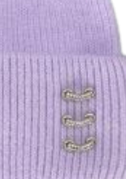 Bonnet mauve cachemire et strass | Cap-Chapeau