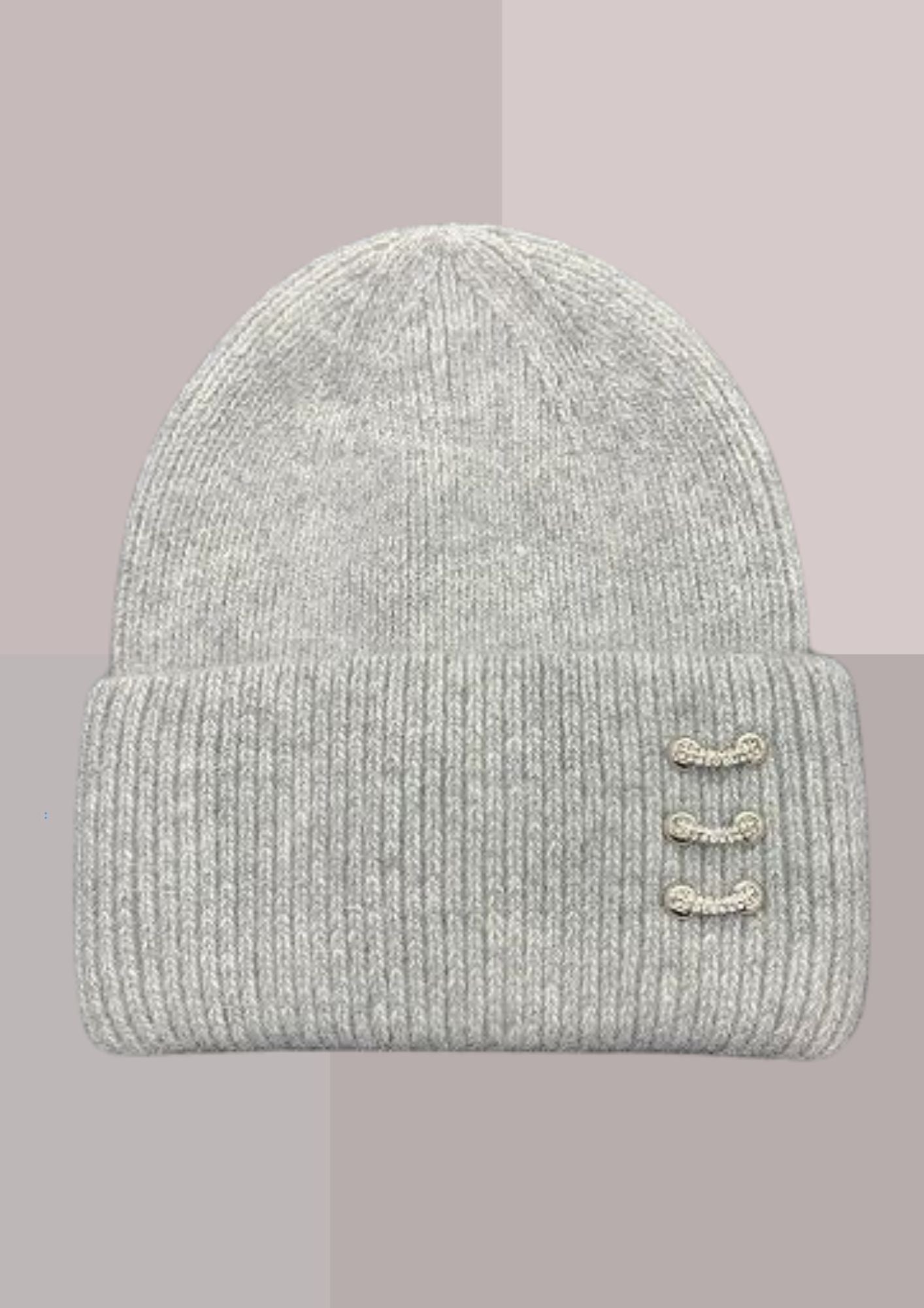 Bonnet gris en cachemire | Cap-Chapeau