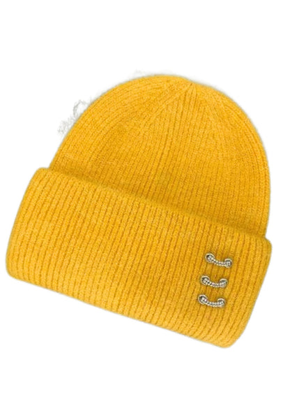 Bonnet jaune cachemire pour femme chic | Cap-Chapeau