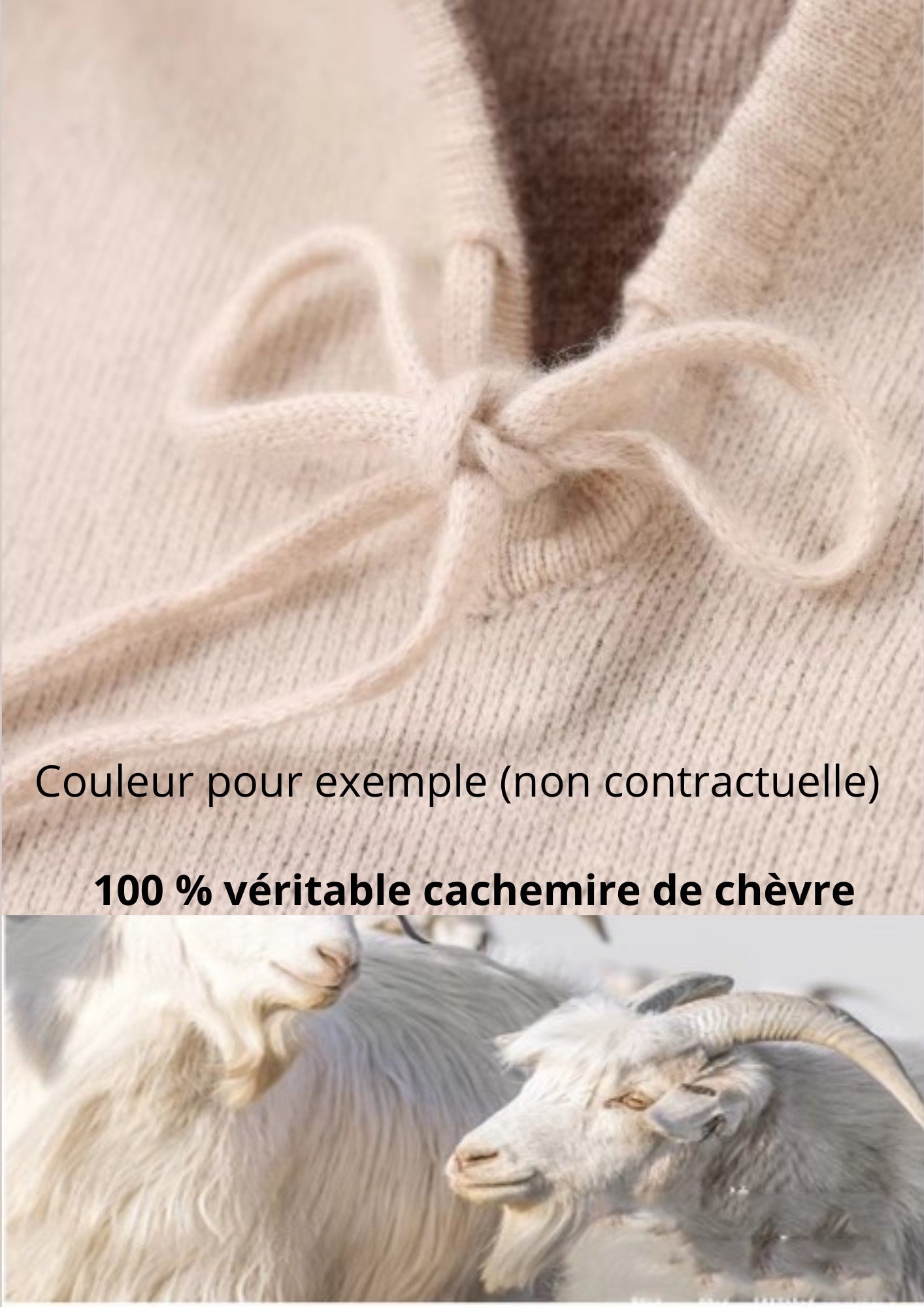 Cagoule capuche femme - cagoule amovible 100% cachemire | Cap-Chapeau