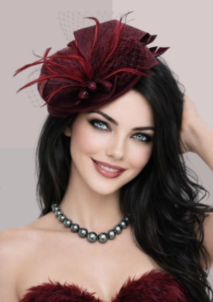 Chapeau bibi femme rouge grenat | Cap-Chapeau