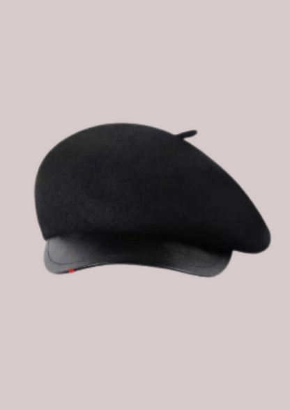 Casquette beret noir en laine | Cap-Chapeau