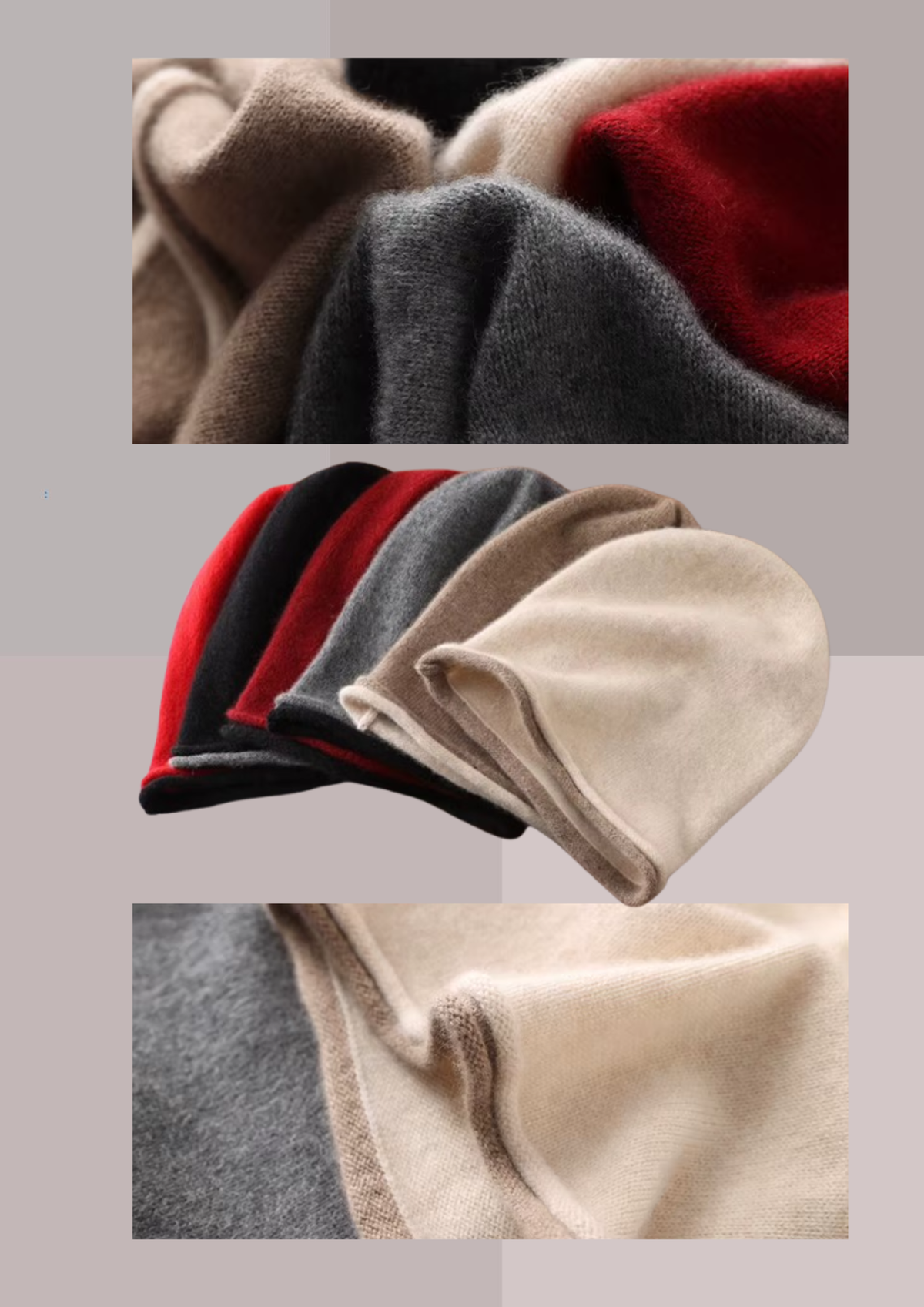 BONNET LAINE MERINOS GRIS ACIER, détails de la maille, des finitions et des coloris disponibles | Cap-Chapeau