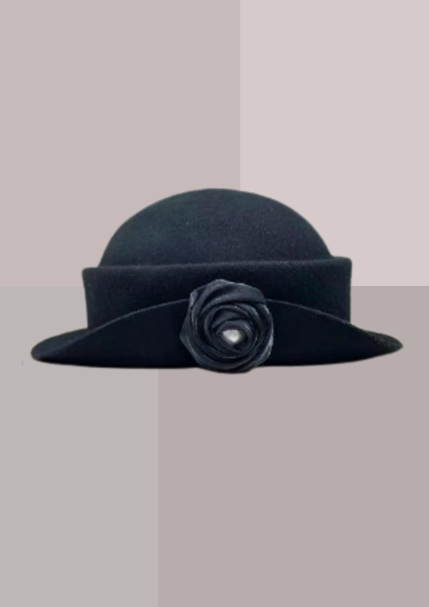 Chapeau d'hiver pour femme chic en laine noir  | Cap-Chapeau