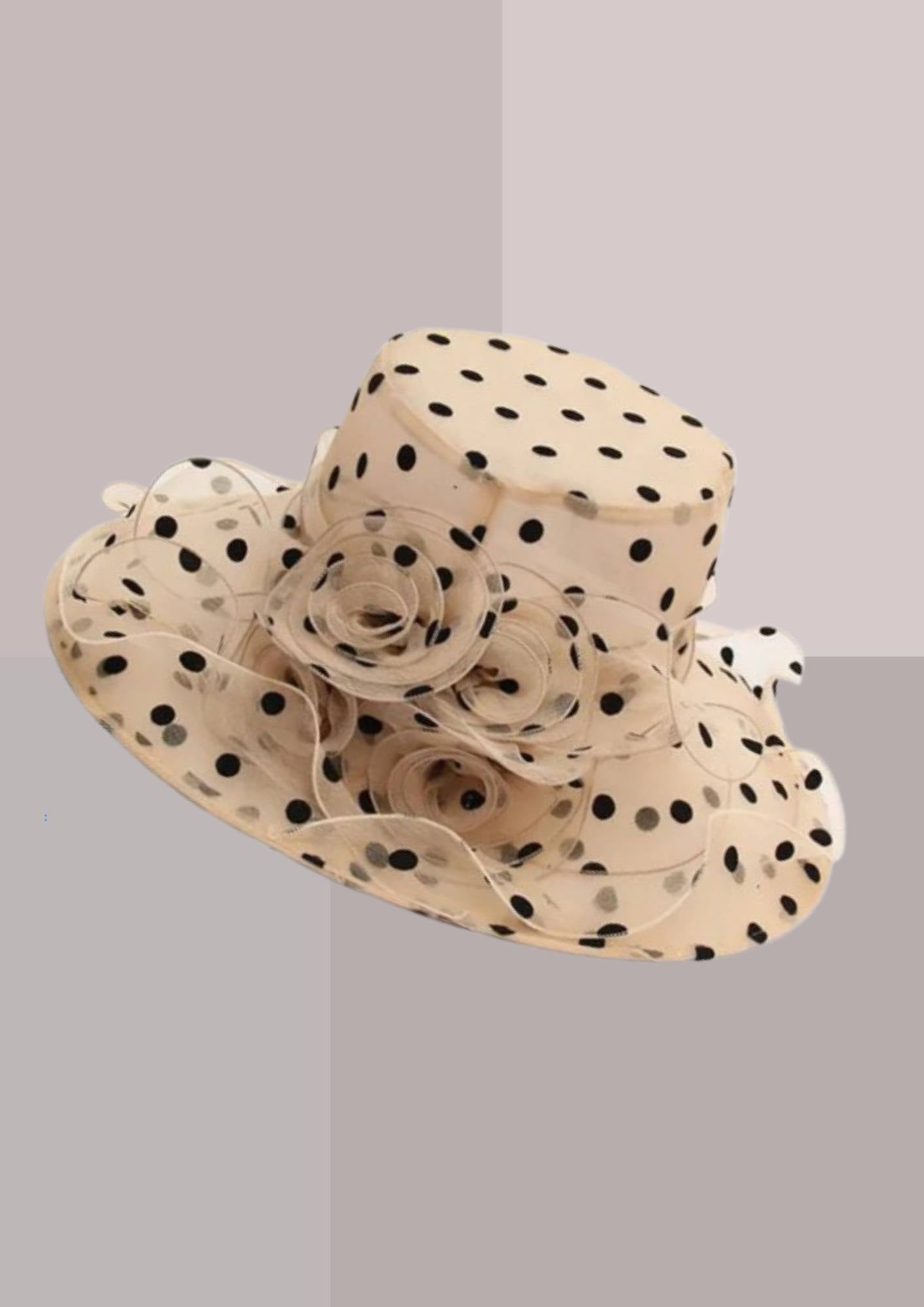 capeline de réception aurore à pois noirs | Cap-Chapeau
