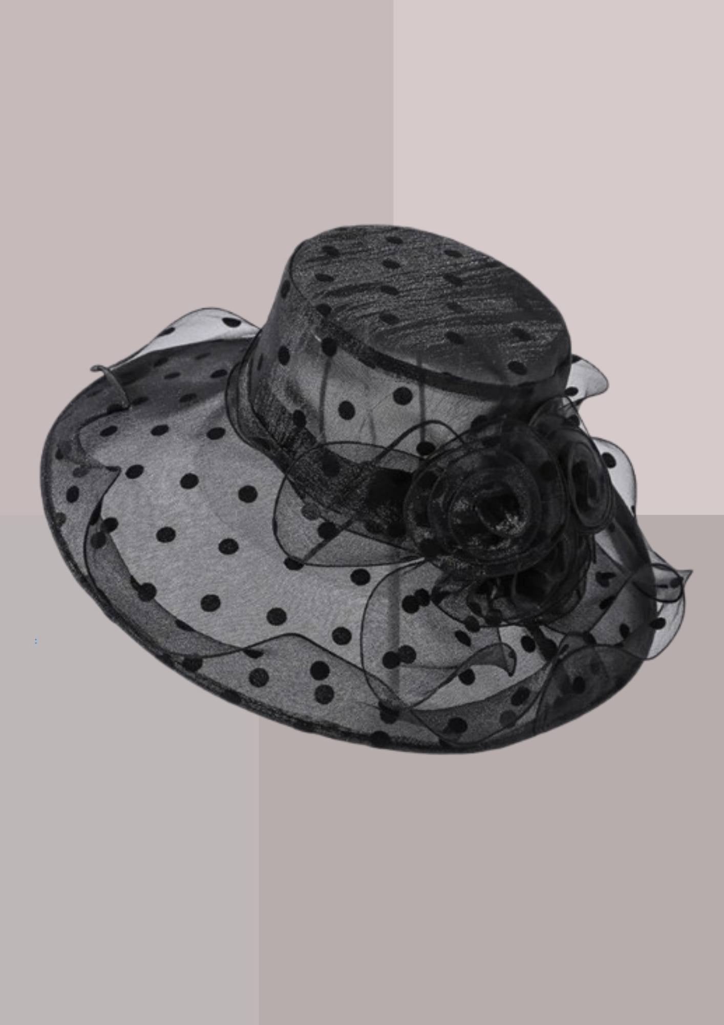 capeline noire à pois noirs de galal| Cap-Chapeau