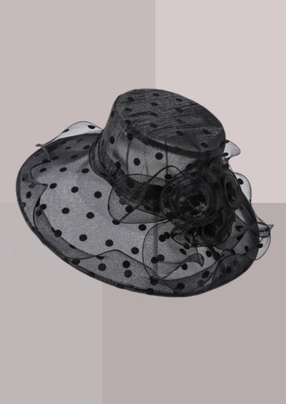 capeline noire à pois noirs de galal| Cap-Chapeau