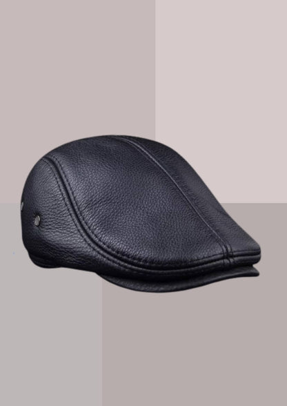 casquette en cuir noir duckbill homme | Cap-Chapeau