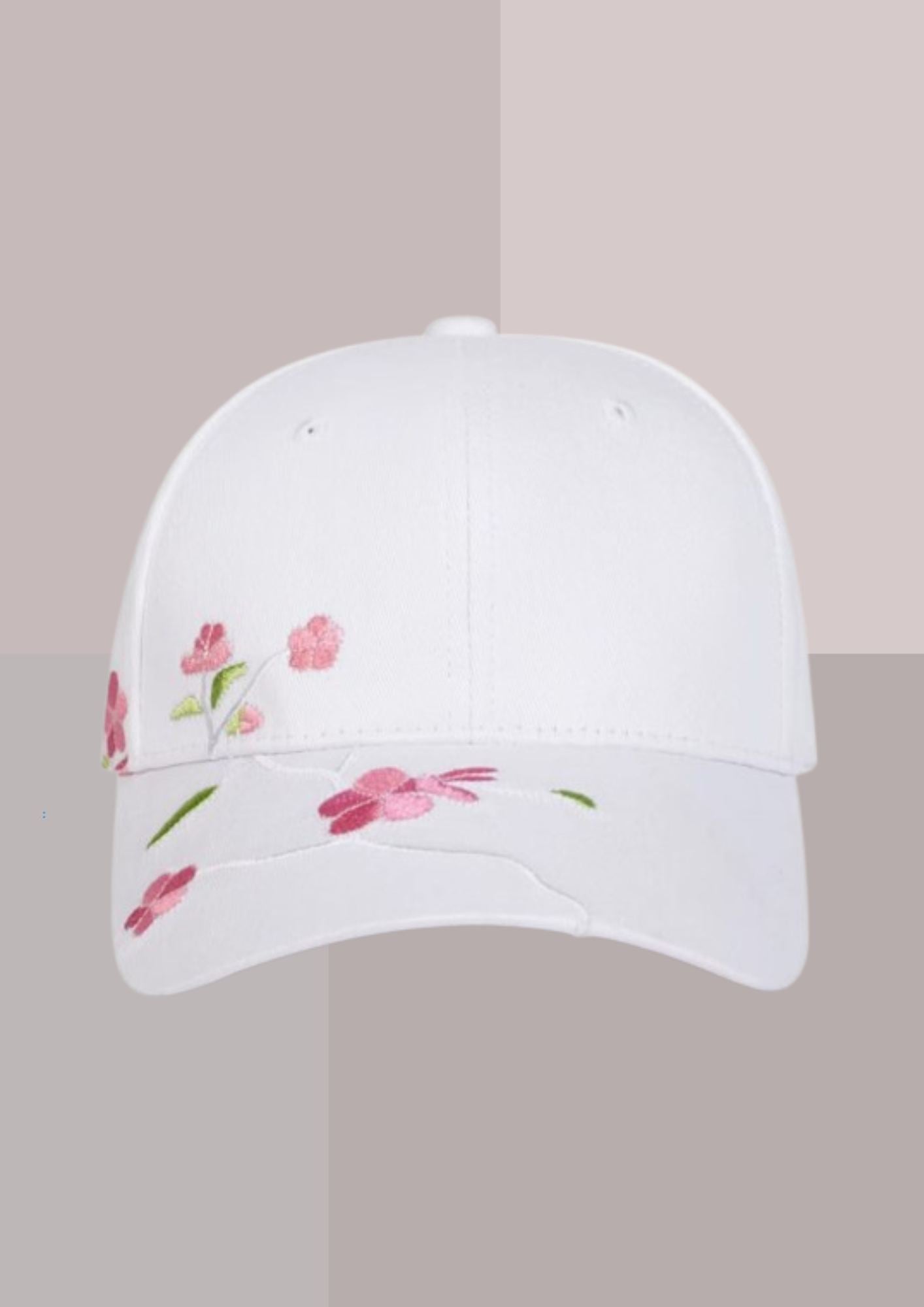 Casquette fleurs - blanche | Cap-Chapeau