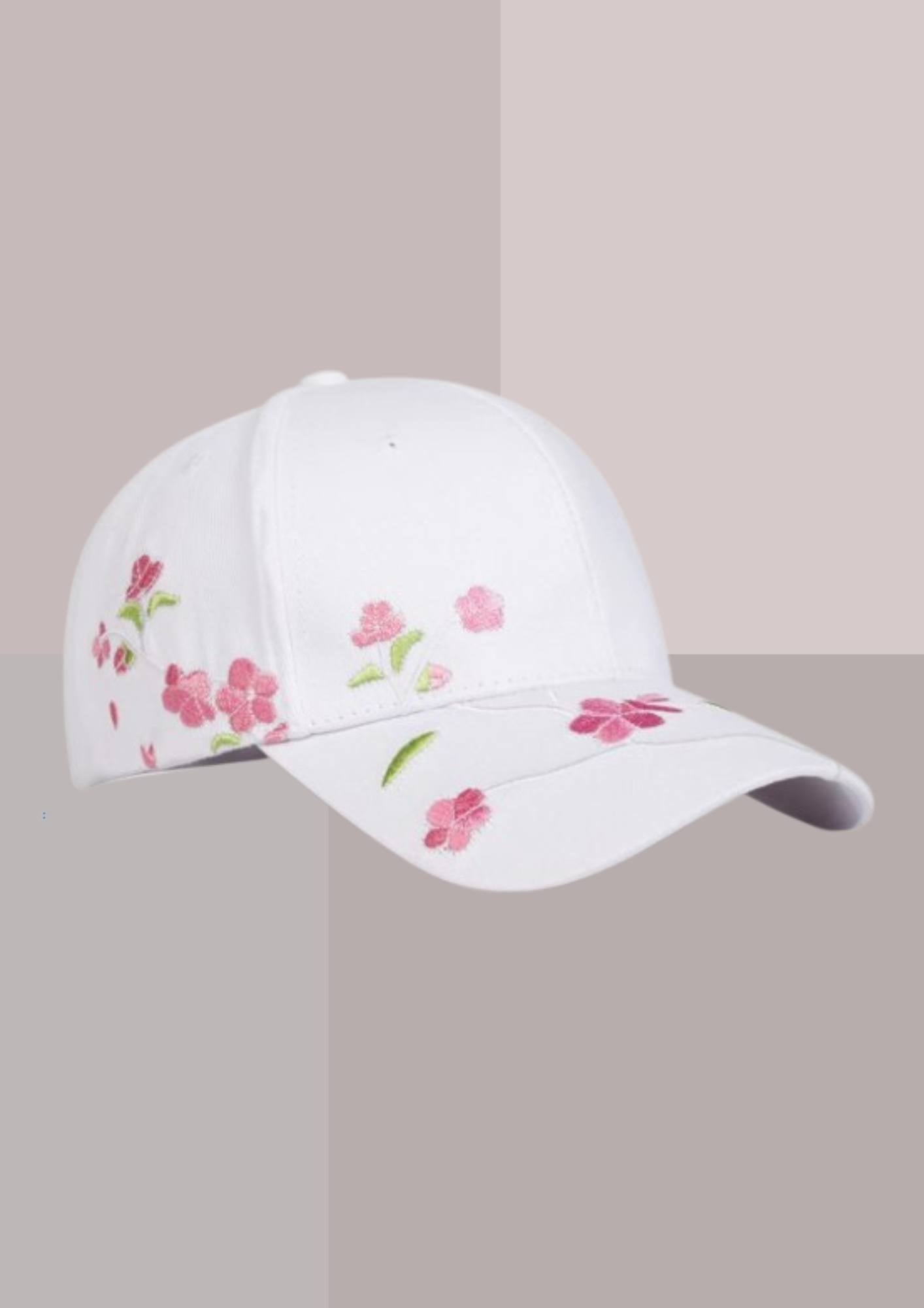 Casquette fleur - blanche | Cap-Chapeau