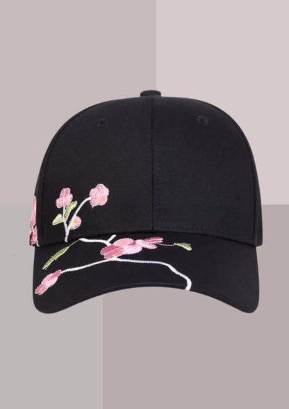 Casquette fleurs- noir | Cap-Chapeau