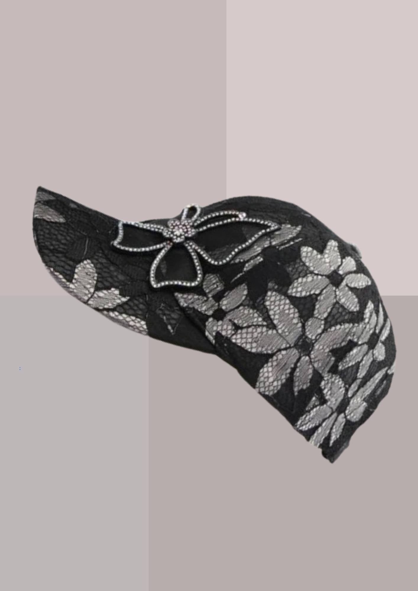 Casquette femme tendance fleur noir | Cap-Chapeau