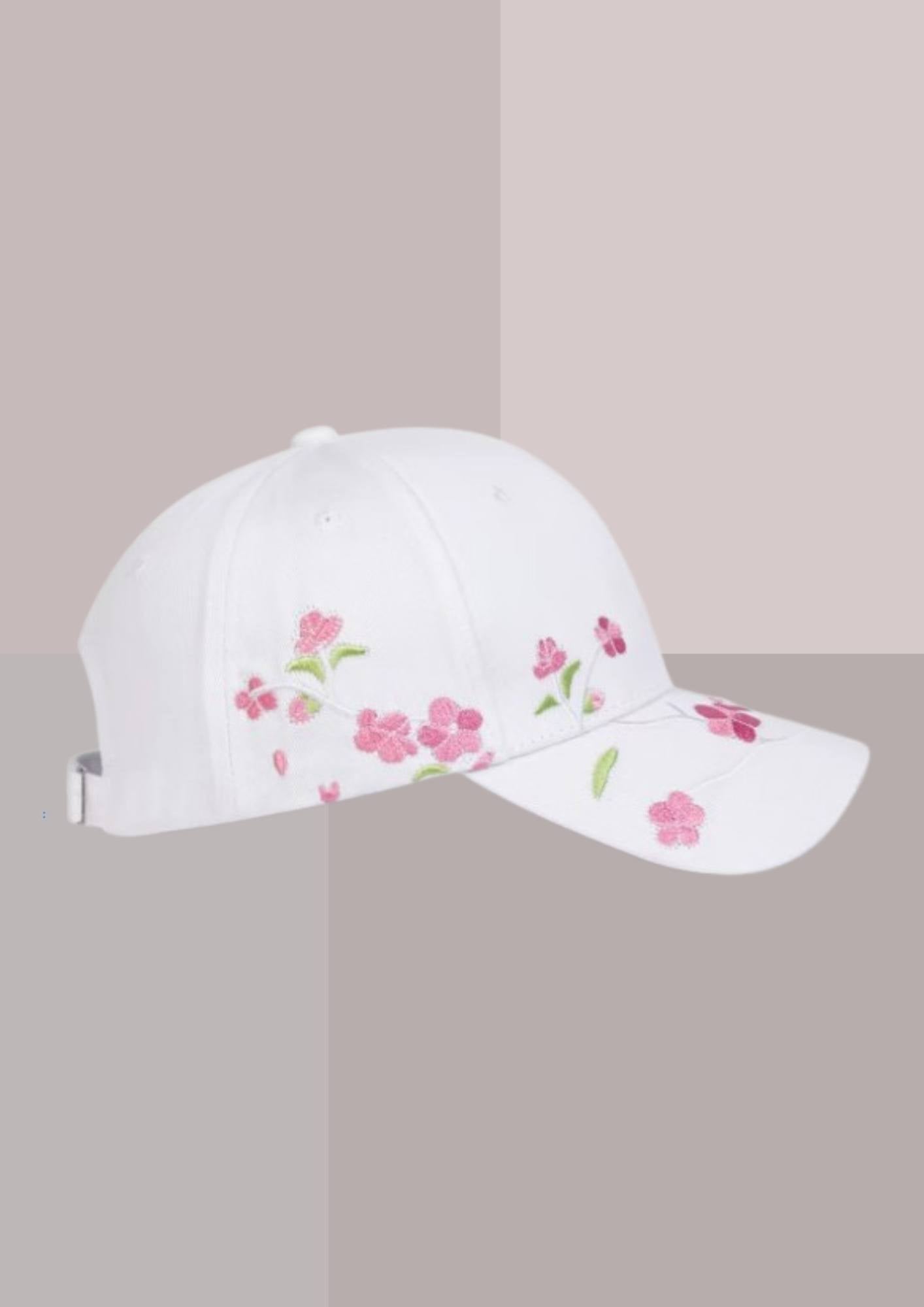 Casquette fleur - blanc | Cap-Chapeau