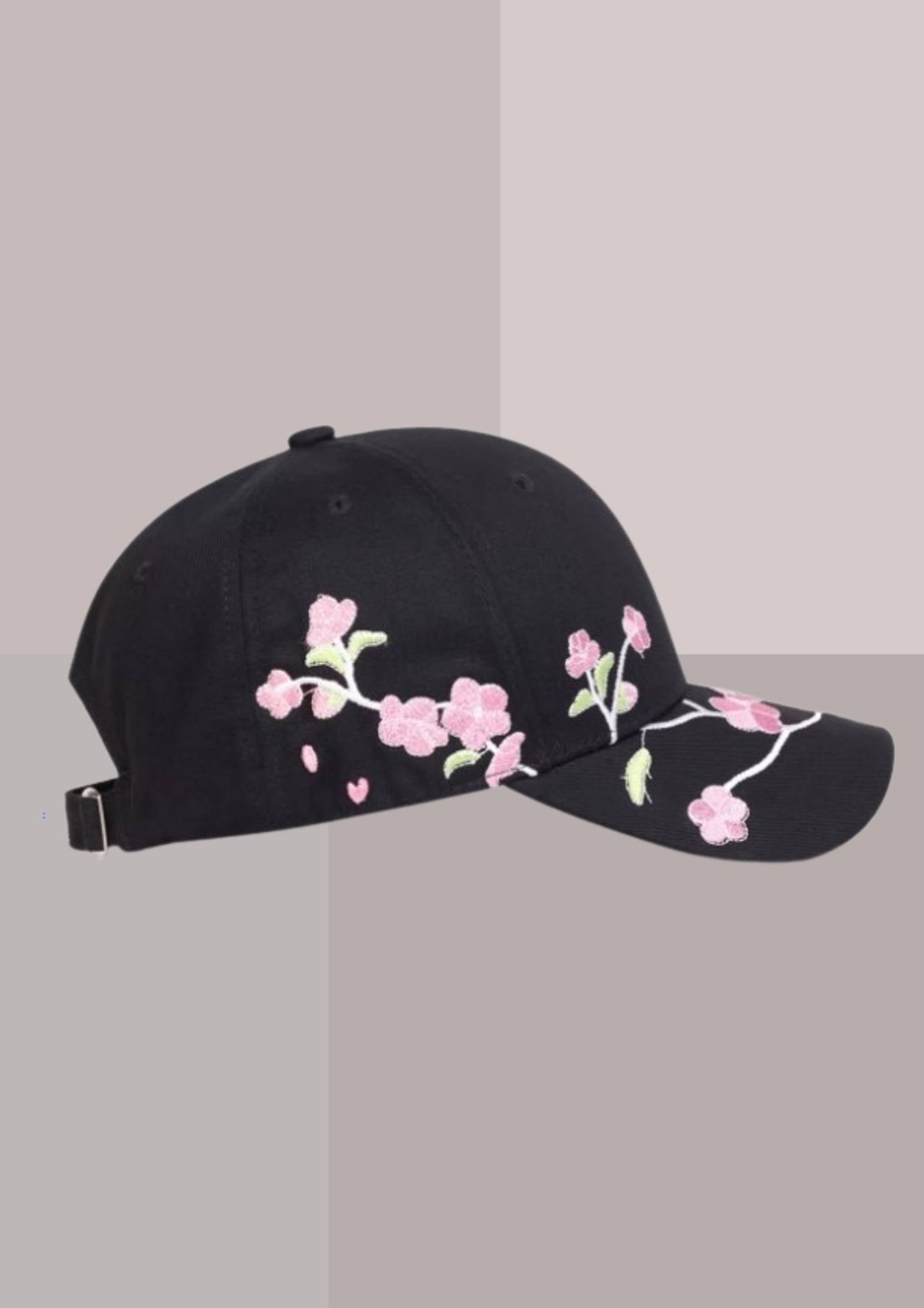 Casquette fleur - noir | Cap-Chapeau