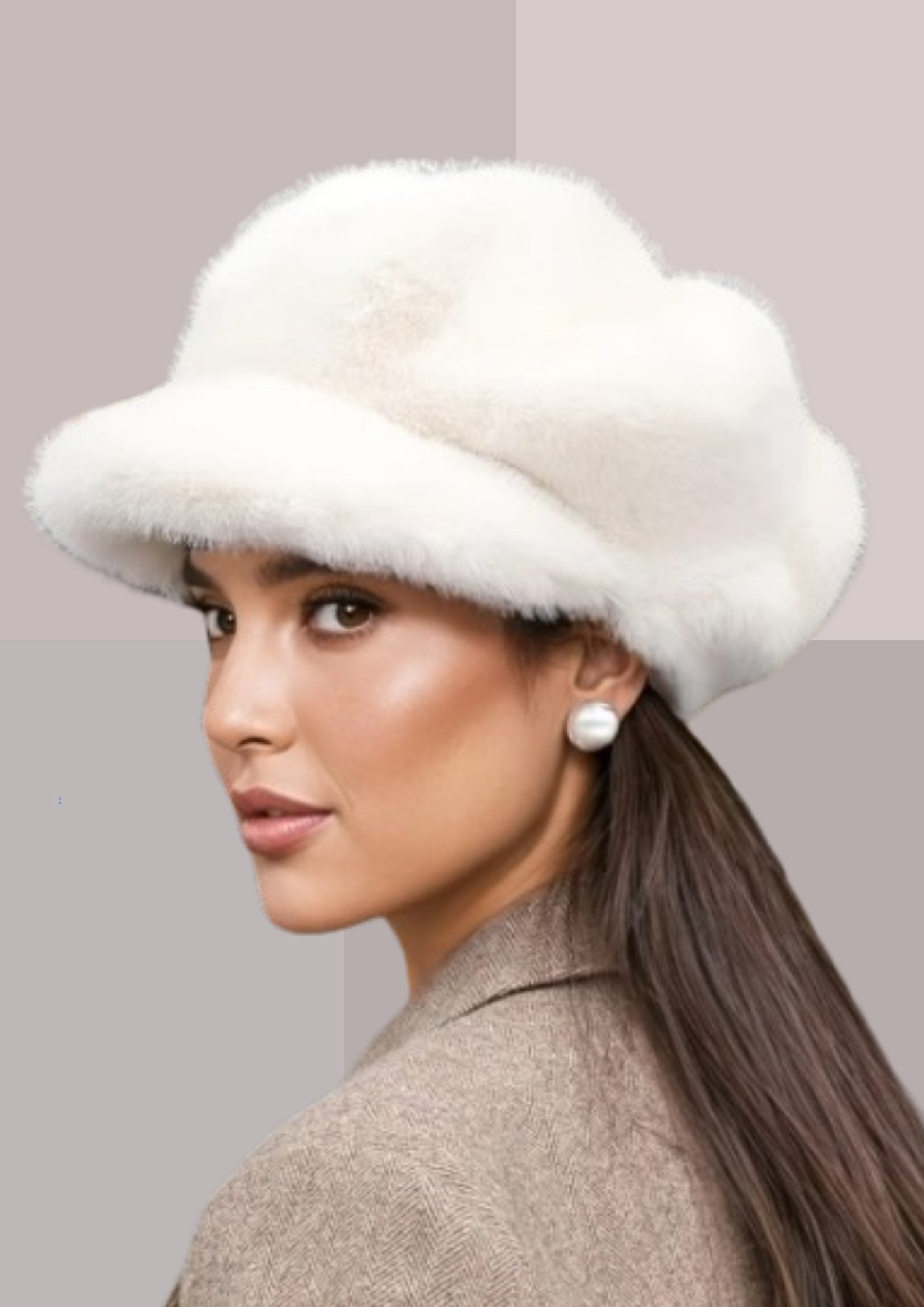 Casquette fourrure blanc  | Cap-Chapeau