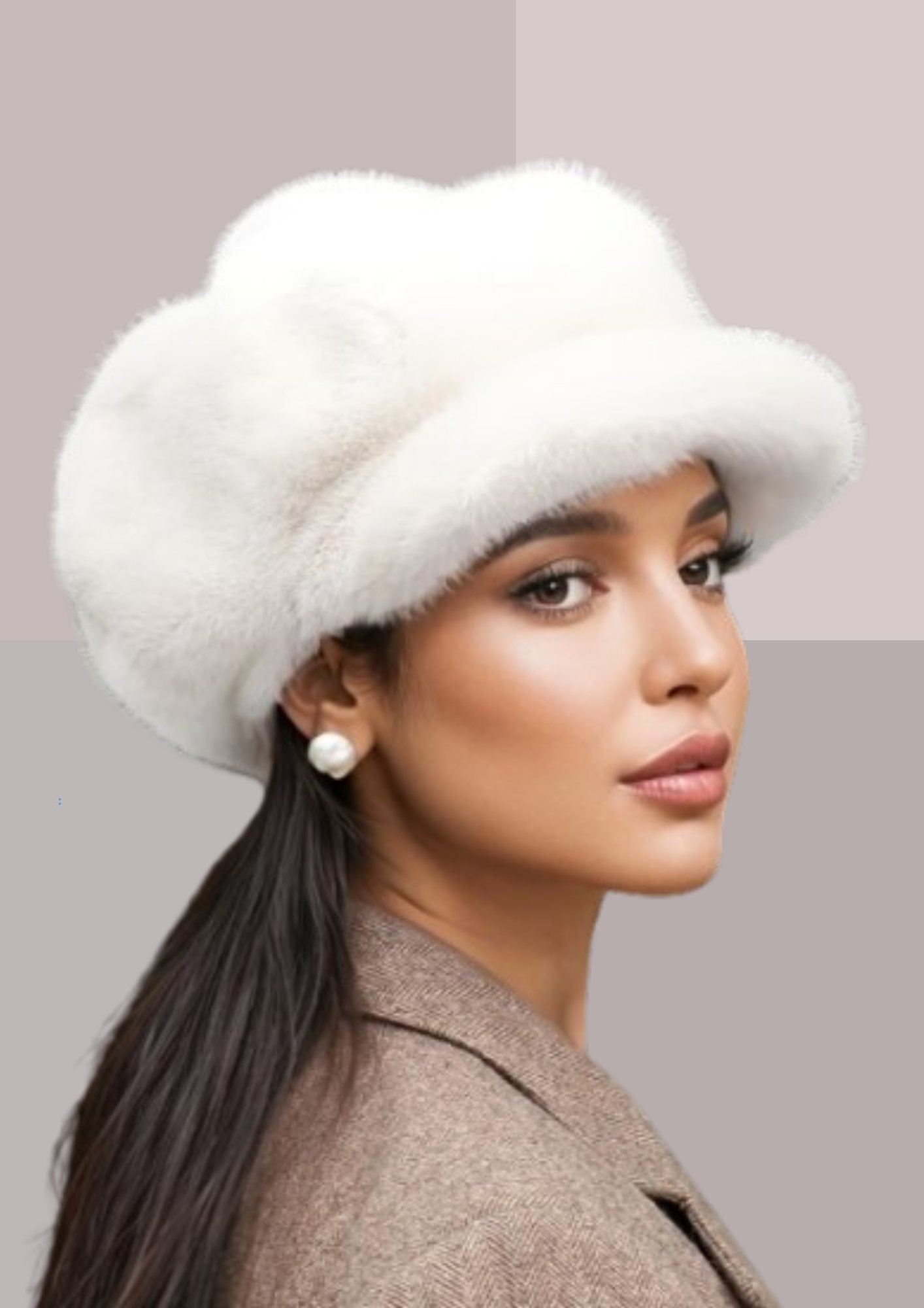 Casquette fourrure blanche  | Cap-Chapeau