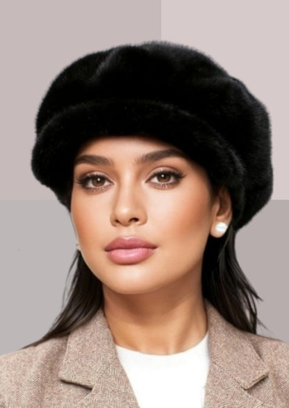 Casquette fausse fourrure noir | Cap-Chapeau