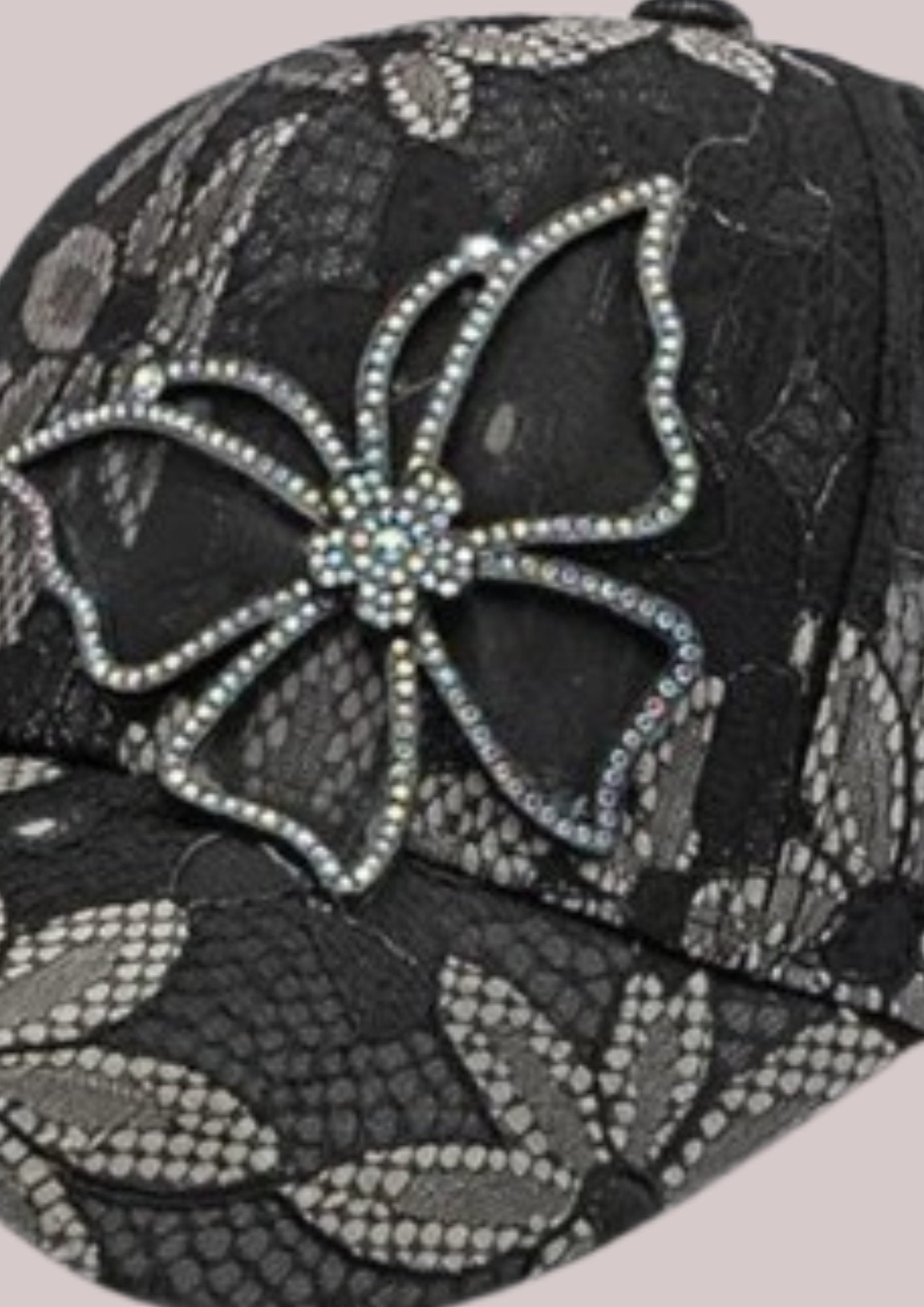 Casquette femme tendance noire strass et papillon | Cap-Chapeau