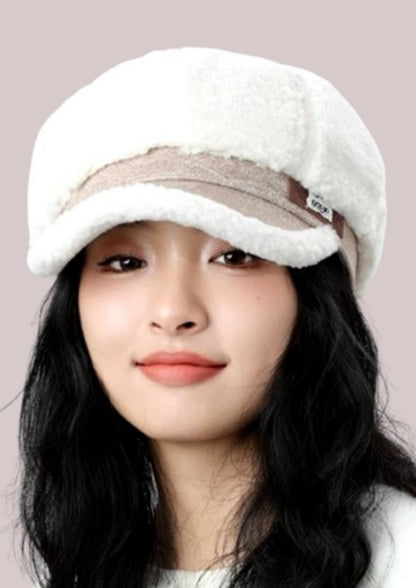 Casquette polaire blanche  femme hiver | Cap-Chapeau