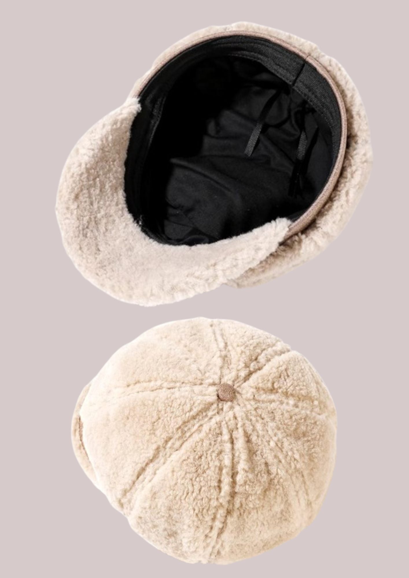 Chapeau Blanc Chaud Cache-oreilles Femme - Casquette Pliable Style Ethnique, Pour Automne-hiver Et Vêtements Quotidiens