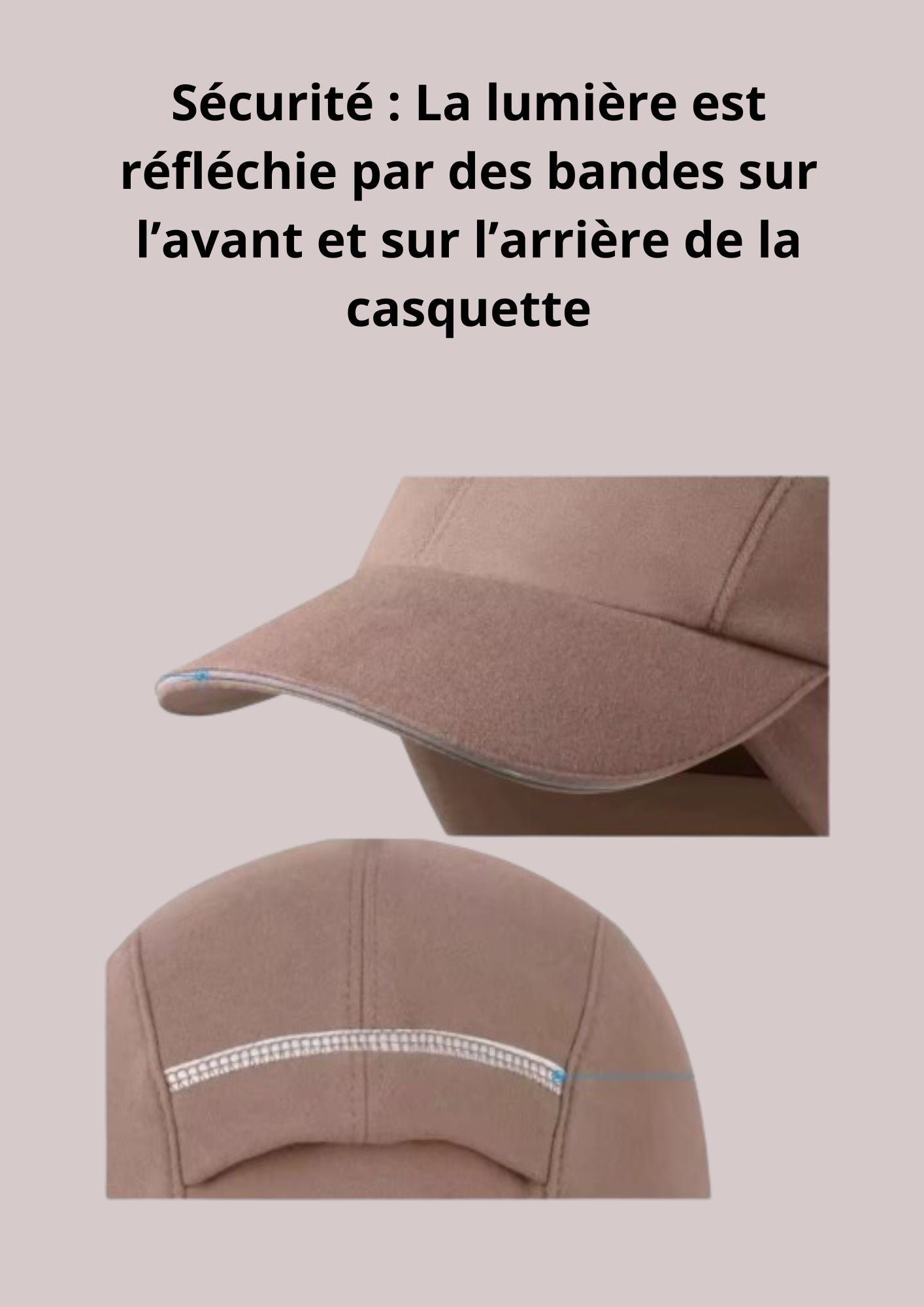 Casquette de sport  avec réflecteurs de sécurité| Cap-chapeau