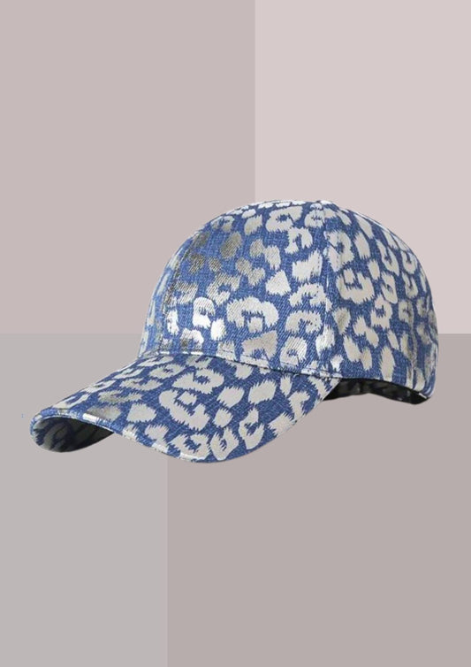 CASQUETTE LEOPARD - SILVER BLUE