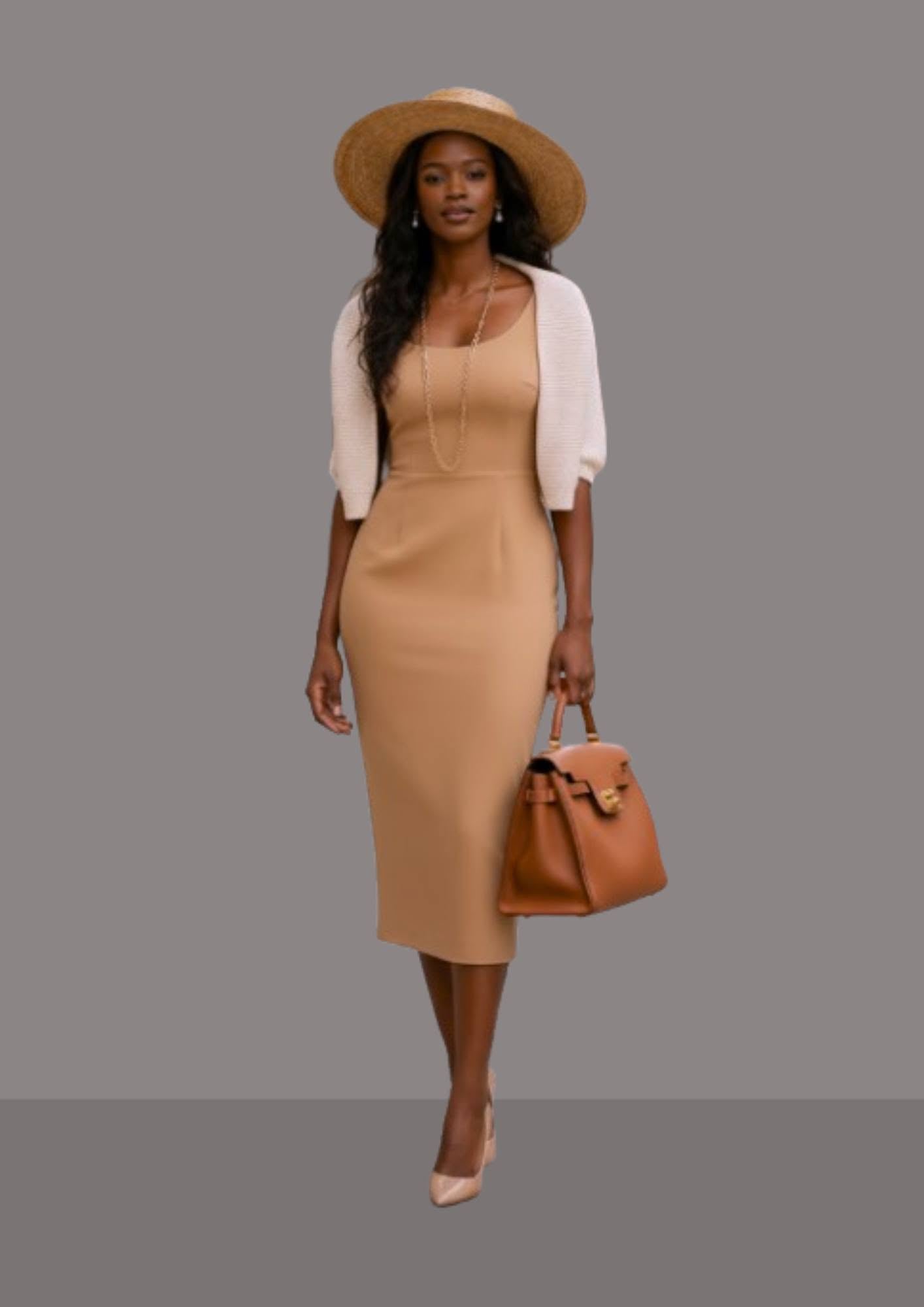 Chapeau andalou femme caramel porté en ville, élégant chapeau femme chic | Cap-Chapeau