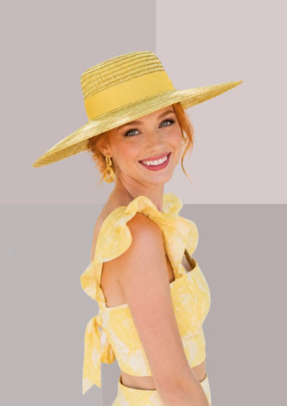 Chapeau andalou femme bouton d'or, grand chapeau de soleil à larges bords | Cap-Chapeau