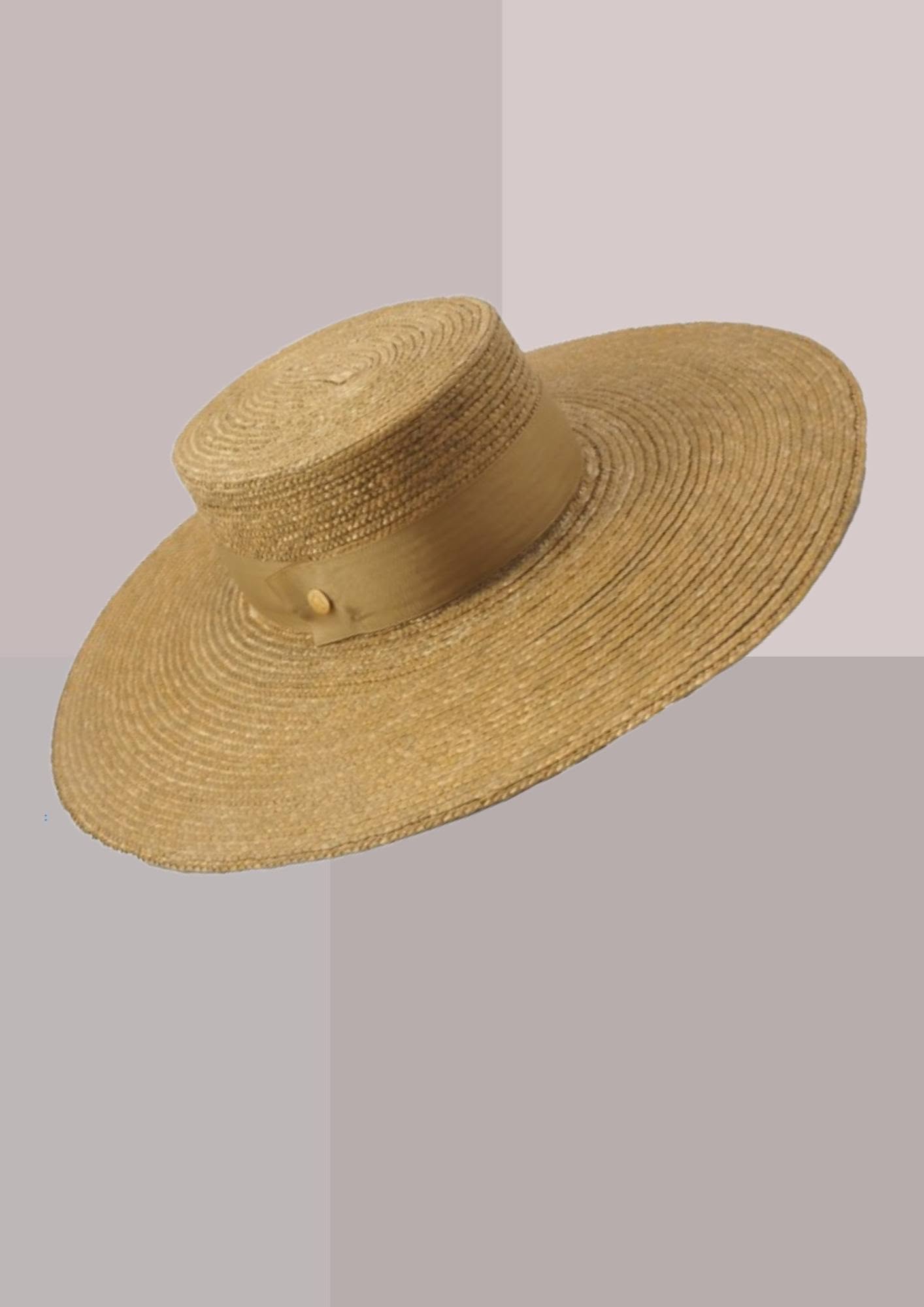 Authentique chapeau andalou femme caramel, canotier sévillan en paille tressée | Cap-Chapeau