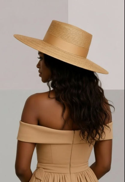 Chapeau andalou femme caramel vu de dos pour apprécier son large bord rigide | Cap-Chapeau
