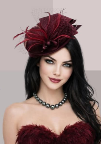 Chapeau bibi femme rouge bordeaux | Cap-Chapeau