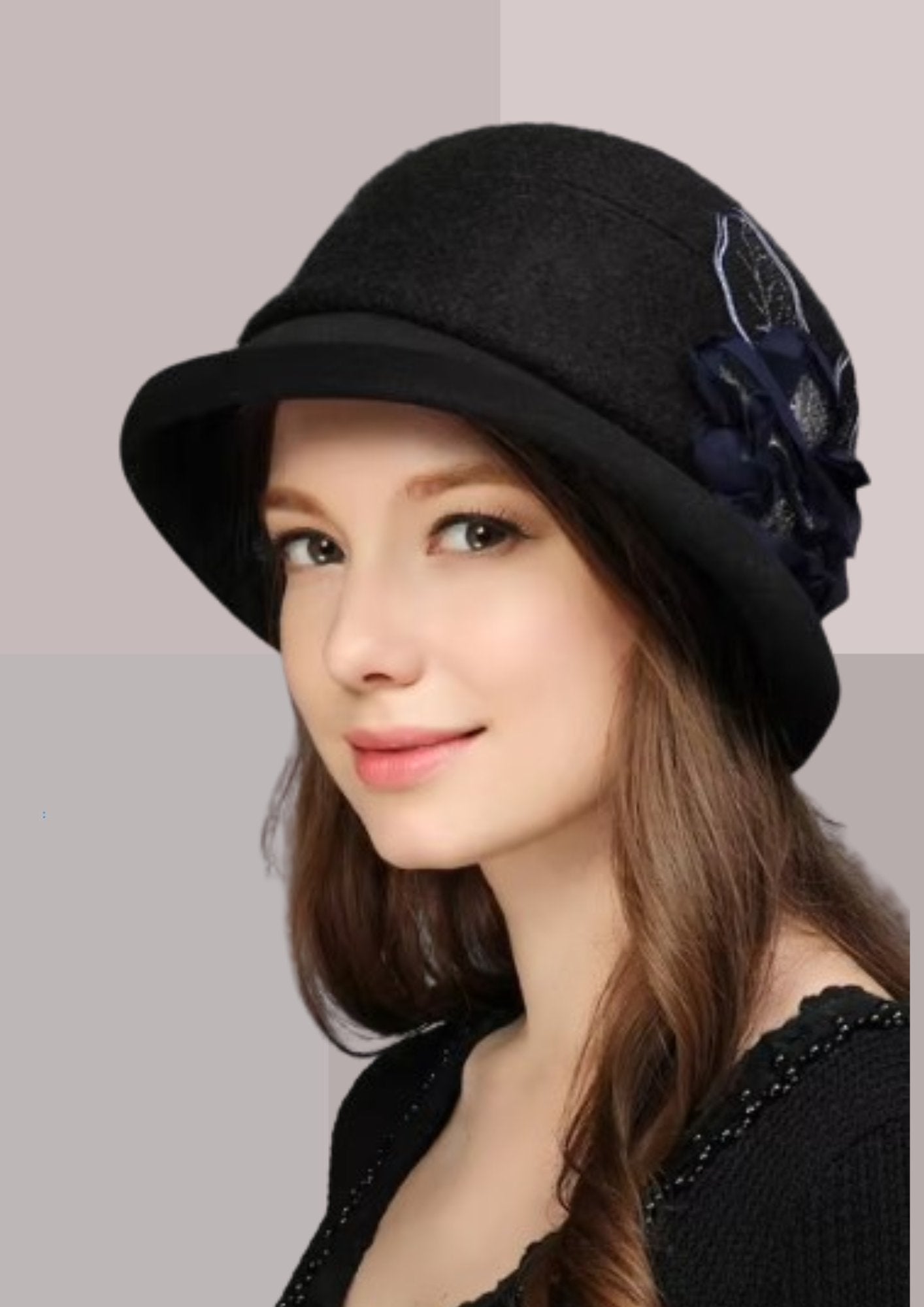 Chapeau charleston noir  laine | Cap-Chapeau