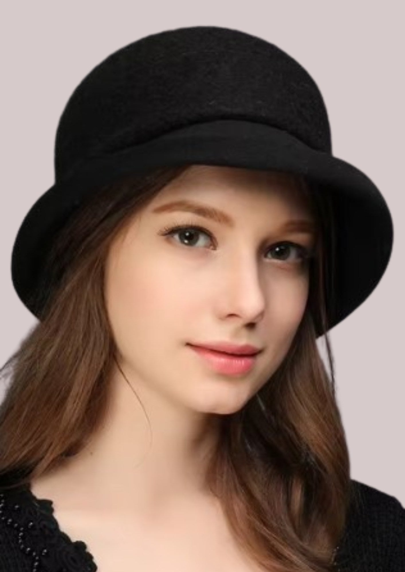 Chapeau charleston noir  hiver en laine  | Cap-Chapeau