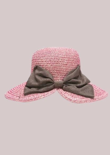 Chapeau en paille femme bohême rose | Cap-Chapeau