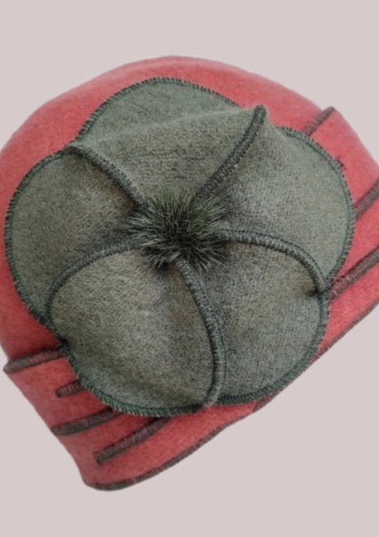 Chapeau en feutre pour femme - grosse fleur  | Cap-Chapeau