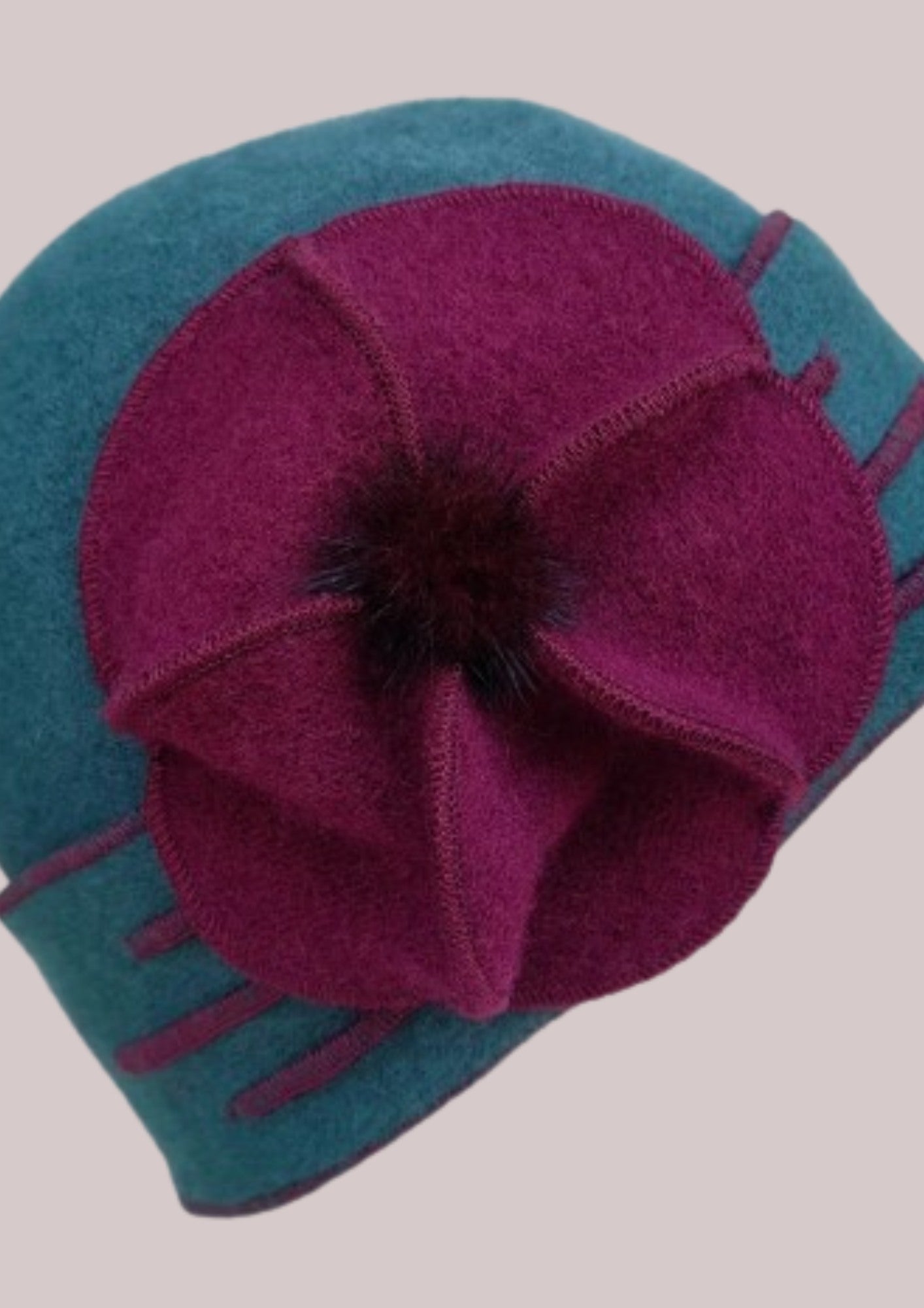 Chapeau original en feutre bleu et violet pour femmes  | Cap-Chapeau