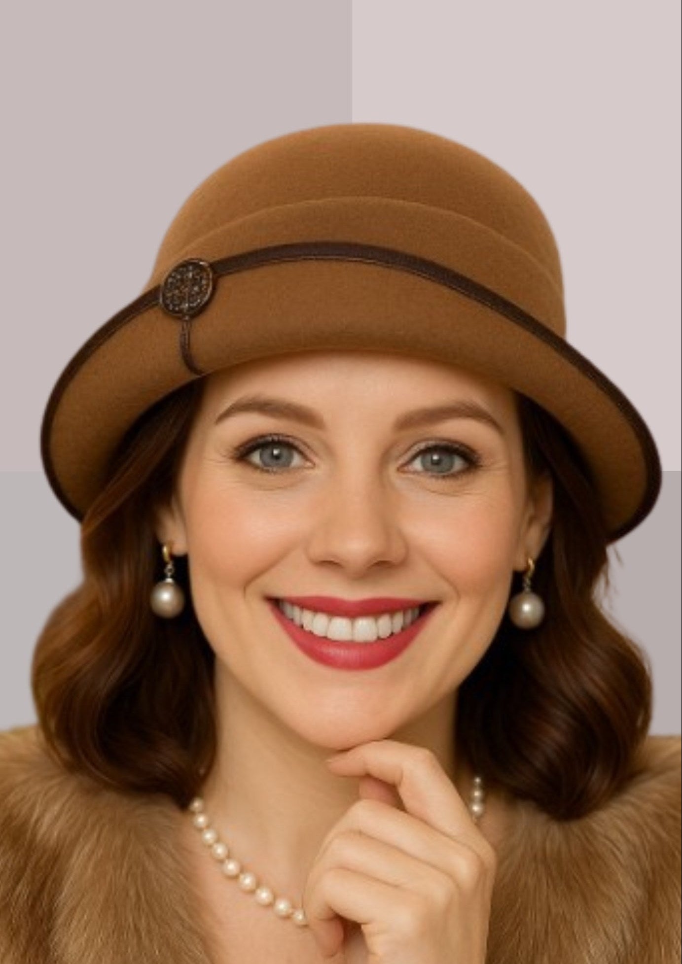 Chapeau en laine pour femme - camel | Cap-Chapeau