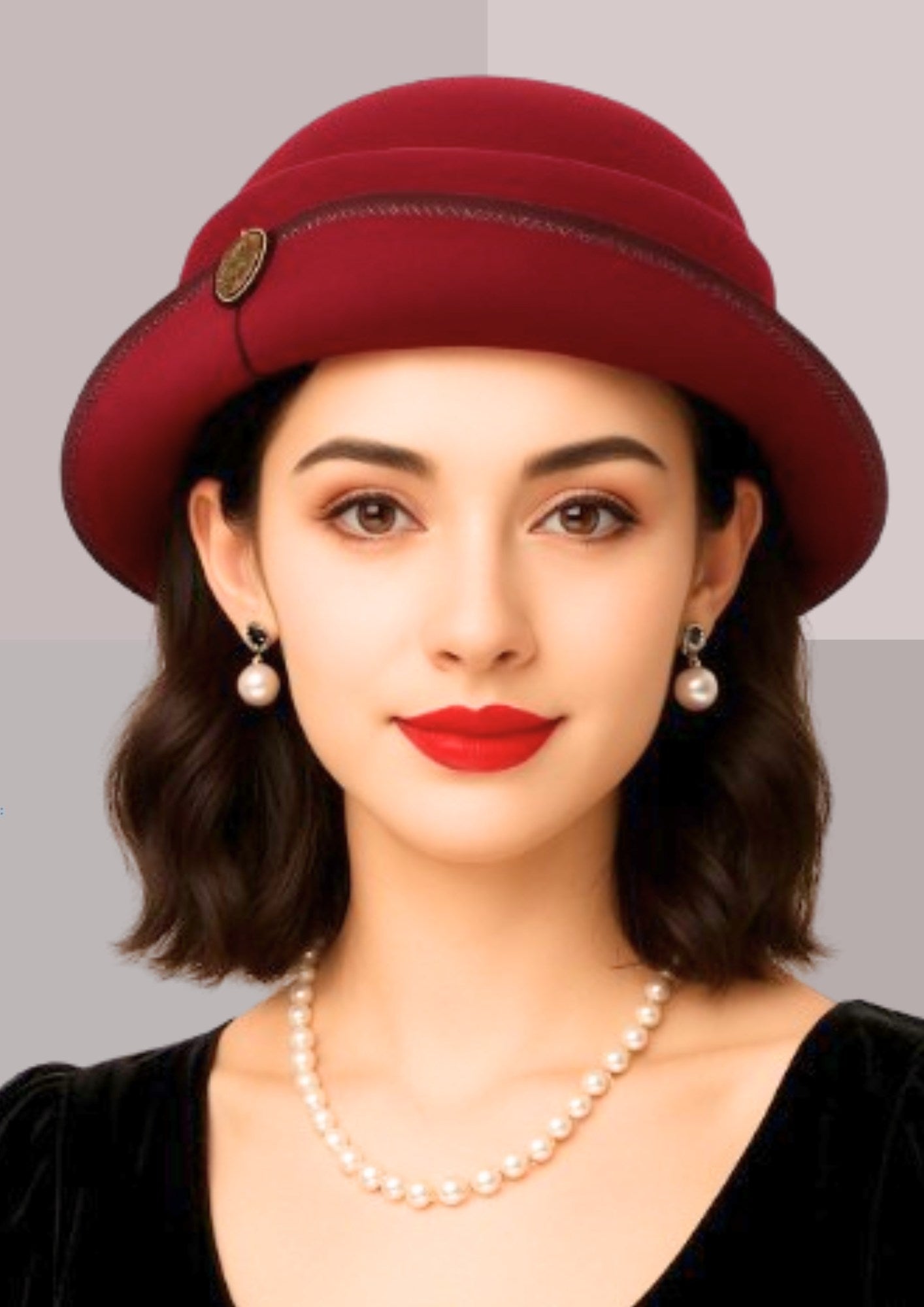 Chapeau en laine pour femme - bordeaux | Cap-Chapeau