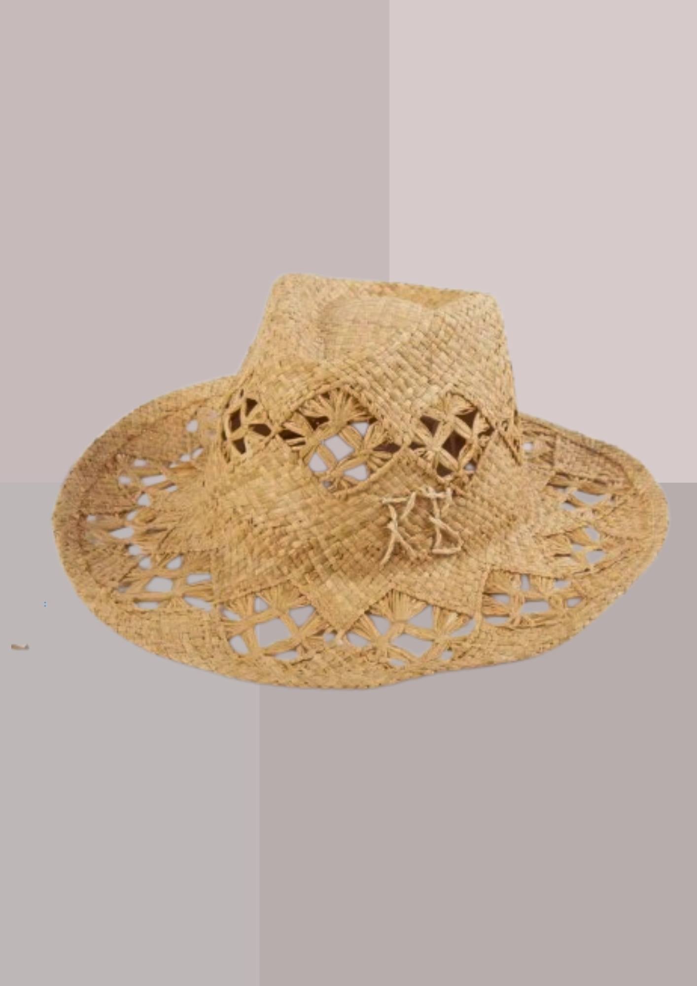 Chapeau de paille cowboy ajouré | Cap-Chapeau