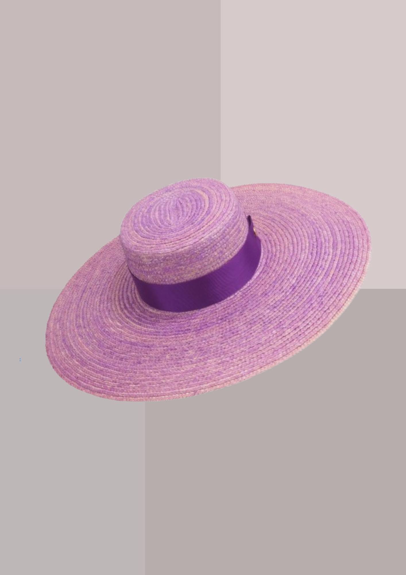 Chapeau espagnol andalou mauve, canotier de cérémonie aux larges bords rigides et à la calotte traditionnelle | Cap-Chapeau