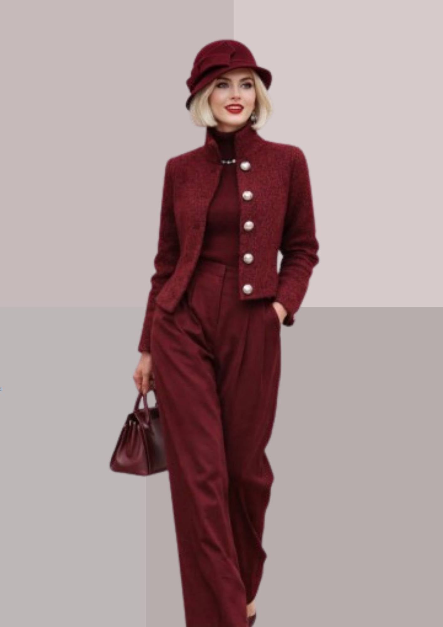 Chapeau femme couture - en bordeaux | Cap-Chapeau