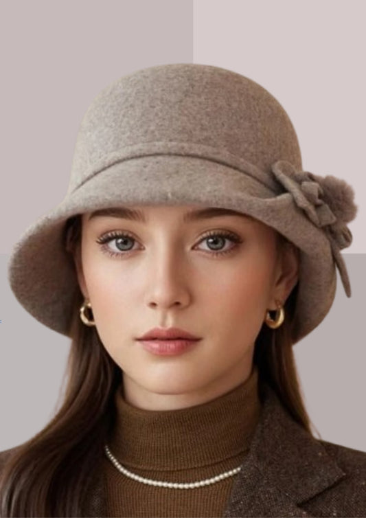 Chapeau Femme cloche beige | Cap-Chapeau