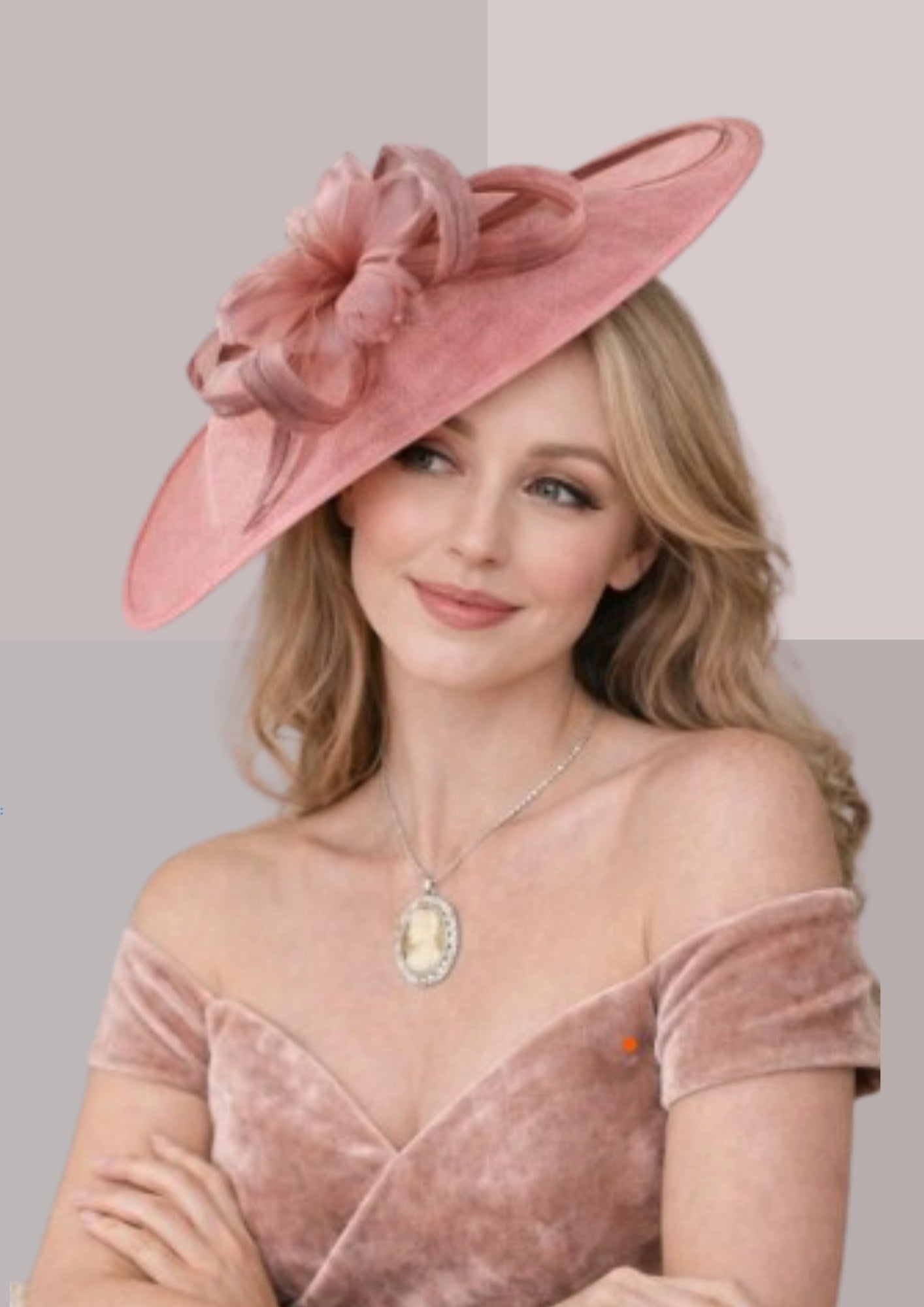 Chapeau femme mariage chic nude rosé | Cap-Chapeau