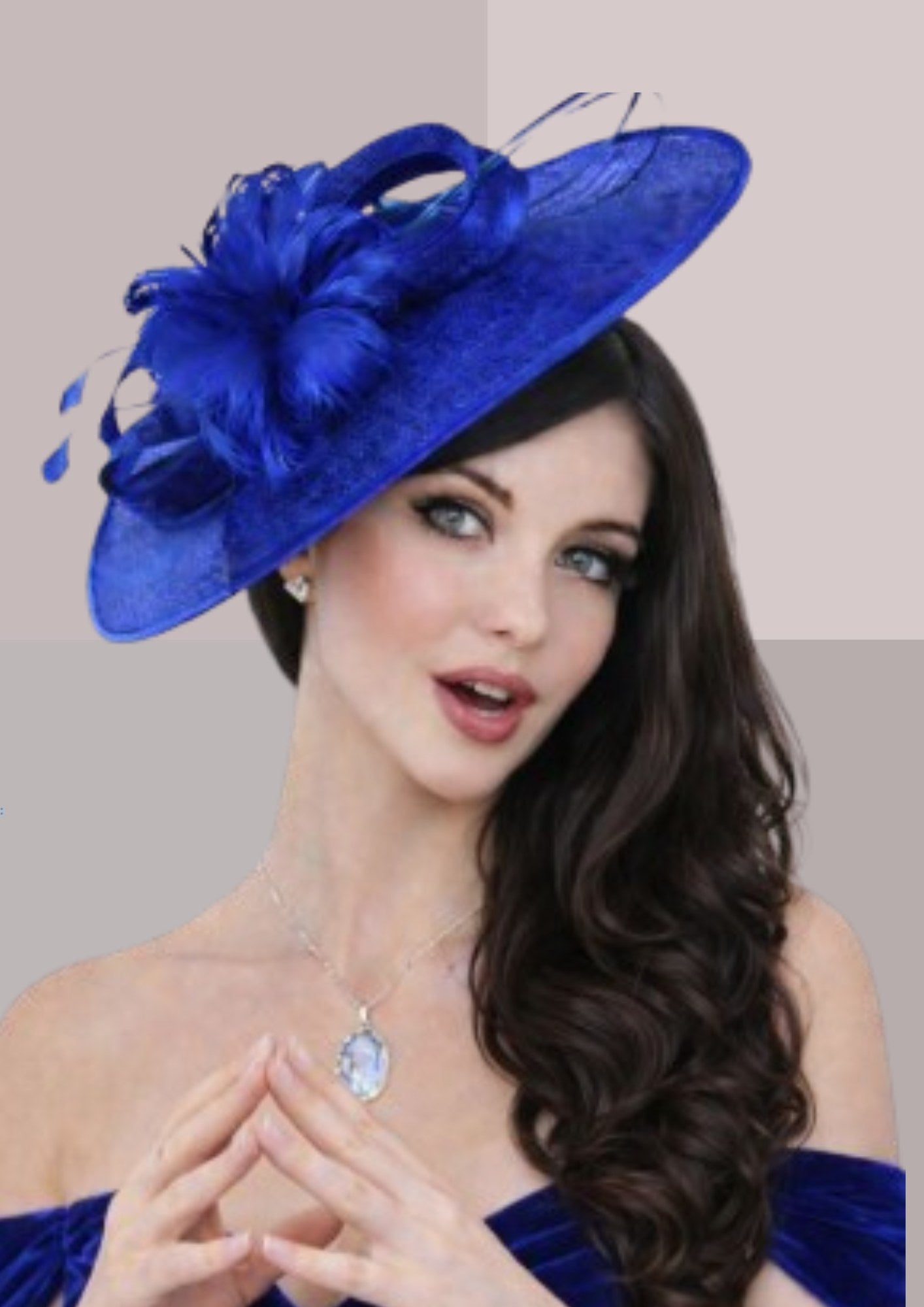 Chapeau femme mariage chic bleu  vif | Cap-Chapeau