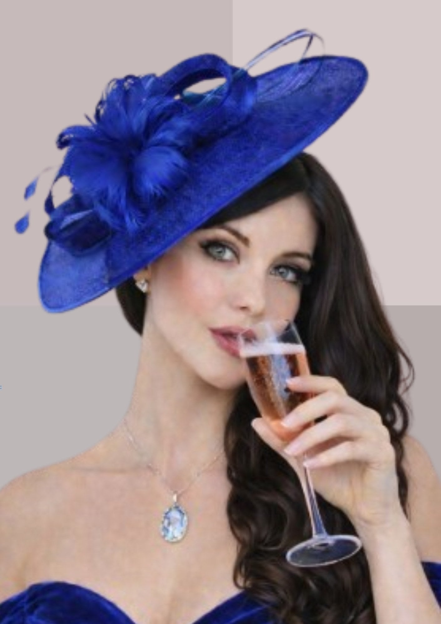 Chapeau femme mariage chic bleu | Cap-Chapeau