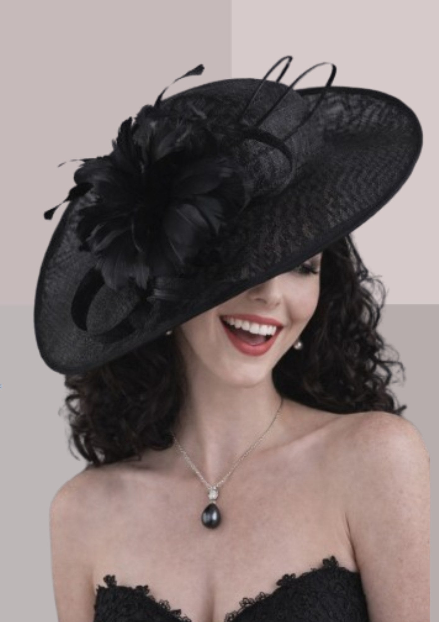 Chapeau femme mariage chic noir | Cap-Chapeau