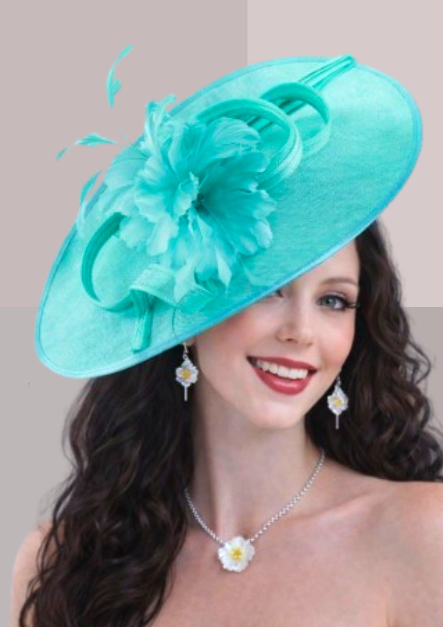Chapeau femme mariage chic turquoise | Cap-Chapeau